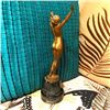 Image 3 : Art Nouveau, Signed Percimer Rudolfi, Gilt Bronze Nude Woman Sculpture "Awakening"