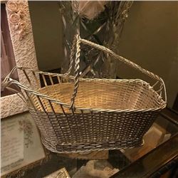 CHRISTOFLE FRANCE GALLIA Silverplate Wine Bottle Holder, Basket, Caddy