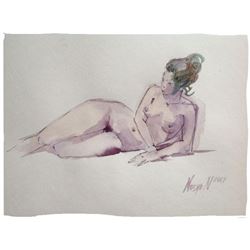 Original Nude Study Watercolor Painting