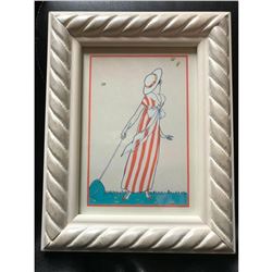 Edwardian Girl & Butterfly Net Framed Print