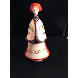 Vintage Hungarian Porcelain Peasant Woman Figurine