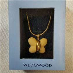 Wedgwood English Yellow Jasperware Chelsea Butterfly Necklace