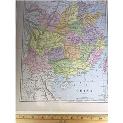 Turn of the Century Exceptional Color Map of China