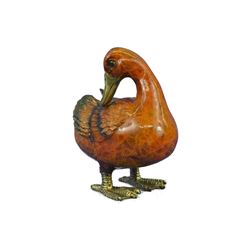 Signed Moigniez, Lifezize Bronze Duck Sculpture