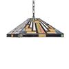 Image 2 : Mission Style Stained Glass Bronze Pendant Ceiling Light