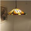 Image 4 : Mission Style Stained Glass Bronze Pendant Ceiling Light