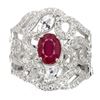 Image 1 : Red Ruby Sterling Silver Filigree Cocktail Ring