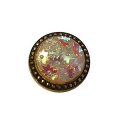 Vintage West Germany Iridescent Floral Scarf Clip