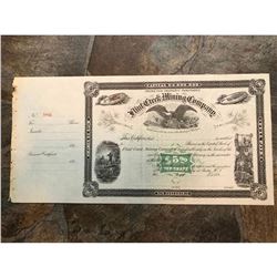 1890's Flint Creek Mining Company Blank Stock Certificate