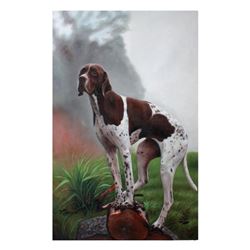 R. Bianco School, 21st Century Photorealism, Hunting Dog Oil Painting