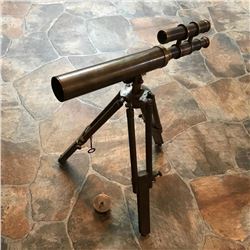 Vintage Brass Portable Tabletop Telescope With Tripod Stand