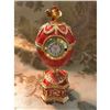 Image 1 : Russian Faberge-style Royal Chanticleer Trinket Jewel Box Egg Clock