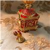 Image 2 : Russian Faberge-style Royal Chanticleer Trinket Jewel Box Egg Clock