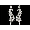 Image 1 : Art Deco Style Rhodium Plated Clear Crystal Drop Earrings