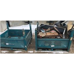 GR OF 2 STEEL BINS W / SCRAP CONTENTS