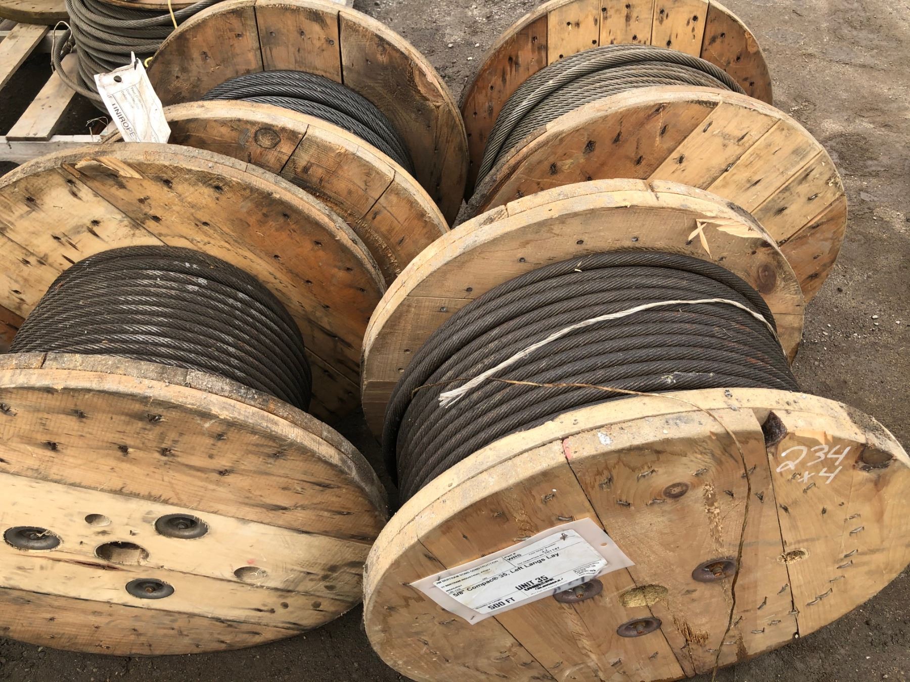 4 X SPOOLS 5/8" CRANE CABLE