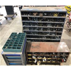 3 X BOLT BINS W / CONTENTS