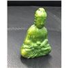 Image 1 : Chinese Green Jade Carved Resting Buddha Figure