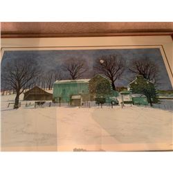 'Historic Stone Farmhouse' Signed and Numbered Lithograph by Peter Sculthorpe