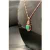 Image 1 : Beautiful Carved Jade Stone Surrounded in Semi-Precious Stones and Nested in Plated