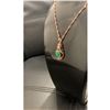 Image 2 : Beautiful Carved Jade Stone Surrounded in Semi-Precious Stones and Nested in Plated