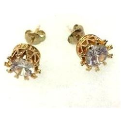Wedding Stud Earrings 18 Karat Gold Plated