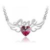 Image 2 : Austrian Crystal with Swarovski Elements - Angel wings & Love/Heart-Pink