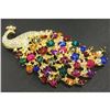 Image 1 : Large Royal Multi-Color Jewel Peacock Broach.