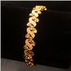 Image 2 : Heart Leaf Link Chain Bracelet Solid 24k Yellow Gold Filled