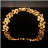Image 4 : Heart Leaf Link Chain Bracelet Solid 24k Yellow Gold Filled