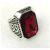 Image 1 : Miao Silver Ring With Red Semi Precious Stone