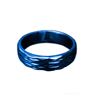 Image 1 : Blue Titanium Steel Rhombus Cut Band Men's Wedding Ring