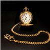 Image 2 : Quartz Flip Front Gold Tone Pocket Watch On Chain