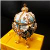 Image 4 : Enameled Faberge Inspired Egg With Semi- Precious Stones