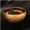 Image 2 : Ladies Clover Carved 24K Gold Filled Bangle