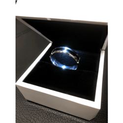 Men's Titanium Steel Silver Black Engagement Ring