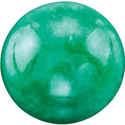 Round Cabochon Cut Natural Green Jadeite Jade - Fine