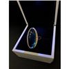 Image 2 : Ladies Rose Gold Ring With Mounted Green Semi-Precious