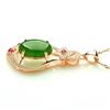 Image 3 : Beautiful Carved Jade Stone Surrounded in Semi-Precious