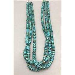 Three Strand Turquoise and Heishi Necklace