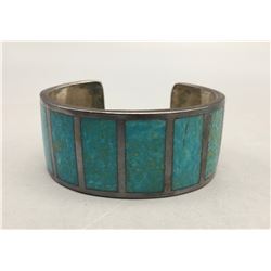 Turquoise and Sterling Silver Inlay Bracelet