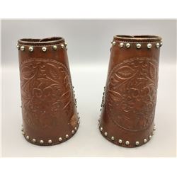 Studded Leather Cowboy Wrist Cuffs