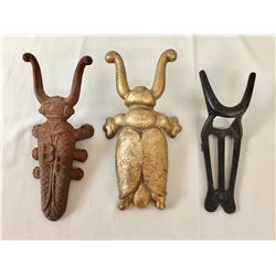 Group of Three Vintage Cast Iron Boot Jacks