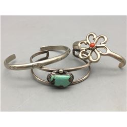 Three Vintage Sterling Silver Bracelets