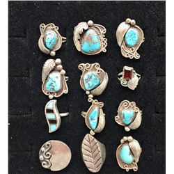 12 Sterling Silver Rings