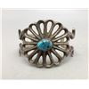 Image 1 : Vintage Turquoise & Sterling Silver Sandcast Bracelet