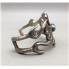 Image 2 : Vintage Turquoise & Sterling Silver Sandcast Bracelet