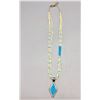 Image 2 : Carved Turquoise Pendant with Heishi Necklace