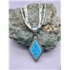 Image 5 : Carved Turquoise Pendant with Heishi Necklace