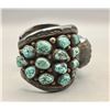 Image 1 : Vintage Sterling Silver and Turquoise Cluster Watch Bracelet